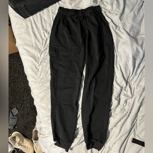 black scrub star joggers